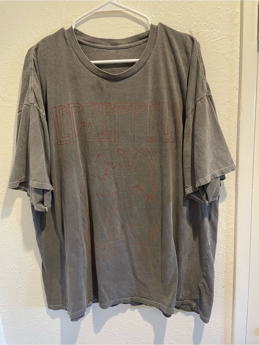 🎸Led Zeppelin 1977 Tour Graphic Tee - Acid Wash Mens 2XL Rock